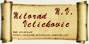 Milorad Veličković vizit kartica